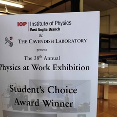 Student Physics at Work prize certificate